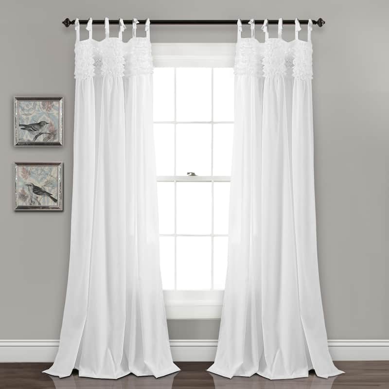 Lush Decor Lydia Ruffle Curtain Panel Pair - 40x84 - White