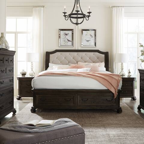 Bellamy Traditional Peppercorn Sleigh Storage Bed