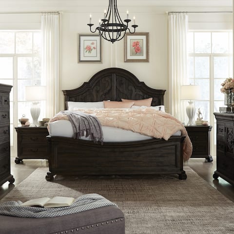Bellamy Traditional Peppercorne Shaped Panel Bed