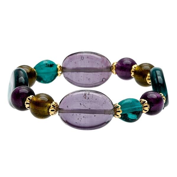 Purple Hematite Crystal Bracelet Stretch Beads