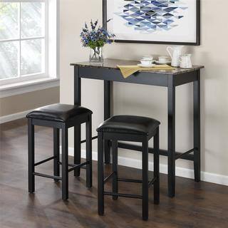 Bar Pub Table Sets Online At Our Best Dining Dorel Living Devyn 3 Piece Faux Marble Pub Dining Set