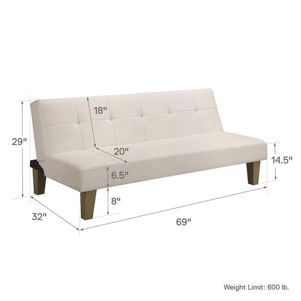 dimension image slide 1 of 2, Avenue Greene Able White Futon