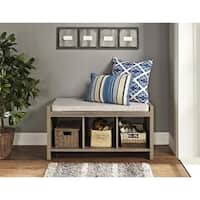 The Gray Barn Windy Bracken Beige/ Brown Cushioned Storage Bench