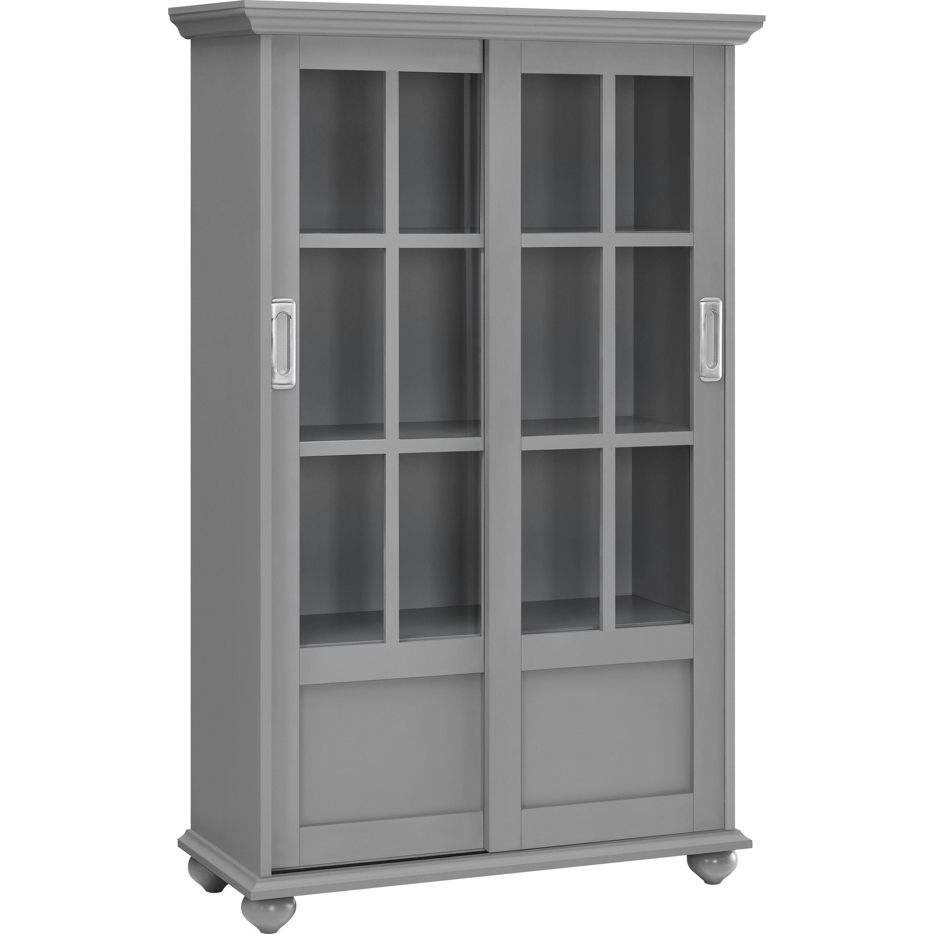 Shop Avenue Green Abbeywood Soft Grey Bookcase With Sliding Glass