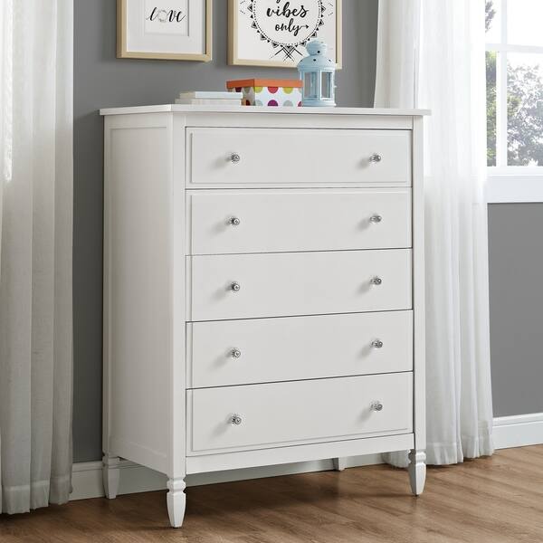 Shop Dorel Living Vivienne White 5 Drawer Chest On Sale Free