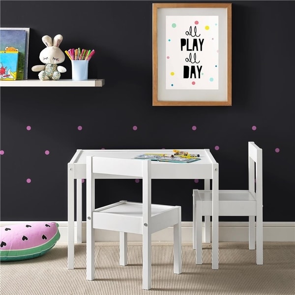 Avenue Greene Dreama White 3-PC Kiddy Table & Chair Set