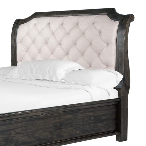 Bellamy Traditional Peppercorn Queen Sleigh Bed Headboard Bed Bath