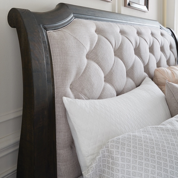 Bellamy Traditional Peppercorn Queen Sleigh Bed Headboard On Bellamy Traditional Peppercorn Queen Sleigh Bed Headboard