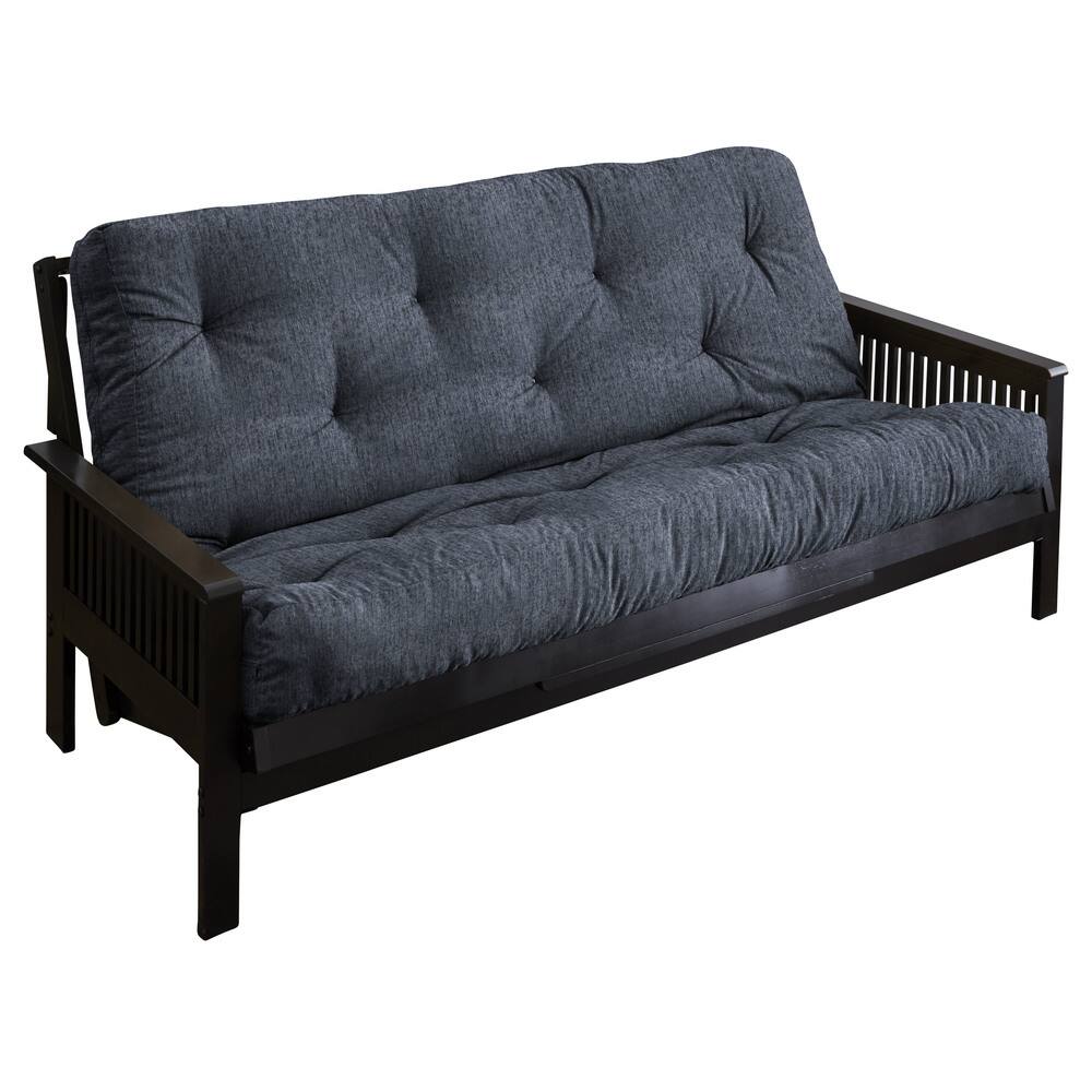 Humble + Haute Full Textured Blue Grey 8inch Gel Memory Foam Futon