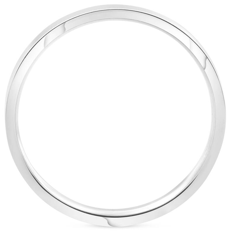 Pompeii3 950 Platinum Plain High Polished Ring 2mm Flat Wedding Band - White