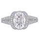 preview thumbnail 2 of 6, Miadora 2ct DEW Oval-cut Moissanite and 1/4ct TDW Diamond Engagement Ring in 14k White Gold