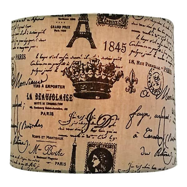 Royal Designs Linen Eggshell And Black Vintage French Print Hardback Lamp Shade Overstock 20192252 17 X 18 X 11 5