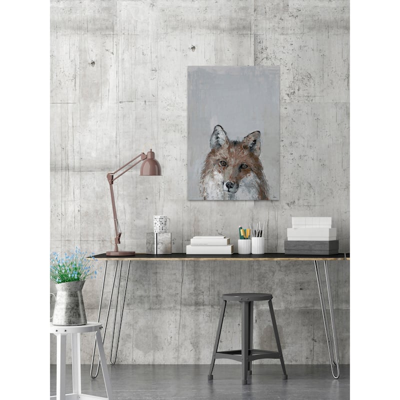 'Bonjour Fox' Painting Print on Wrapped Canvas