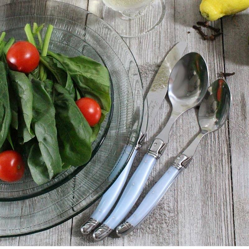 French Home 20 Piece Laguiole Ice Blue Flatware Set