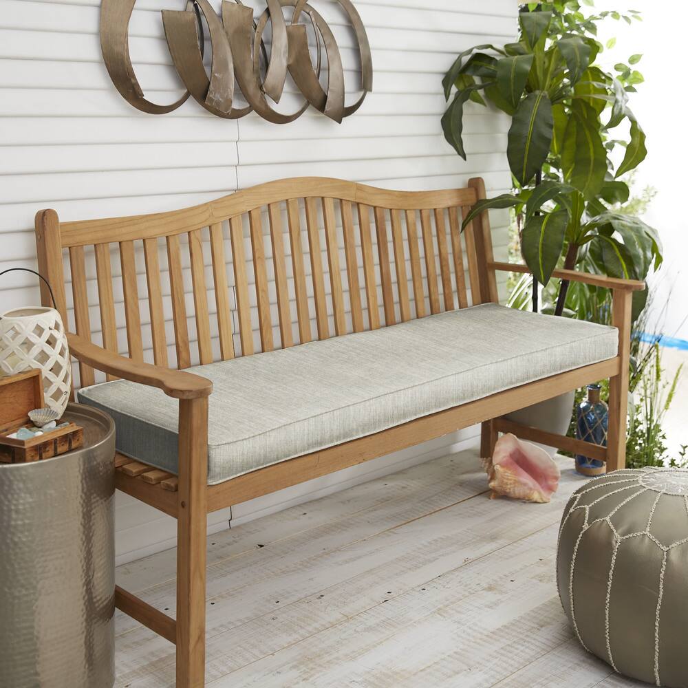 Sunbrella Granite Grey Indoor/ Outdoor Bench Cushion by Sorra Home