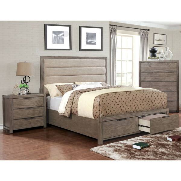 Shop Furniture Of America Beln Rustic Grey Solid Wood 2 Drawer