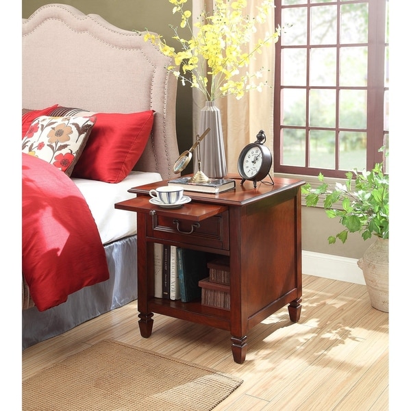 Carlton Espresso Wood Nightstand With Charging Station Free Carlton Espresso Wood Nightstand With Charging Station