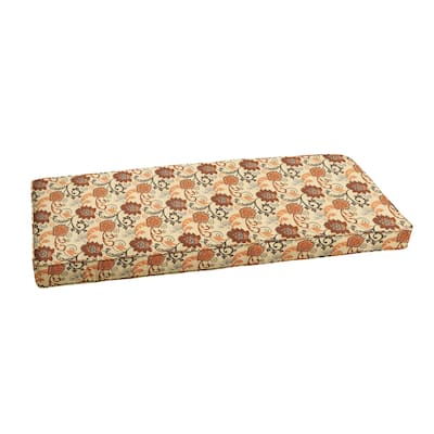 Sunbrella Beige Floral Indoor/ Outdoor Bench Cushion 37" to 45" by Sorra Home