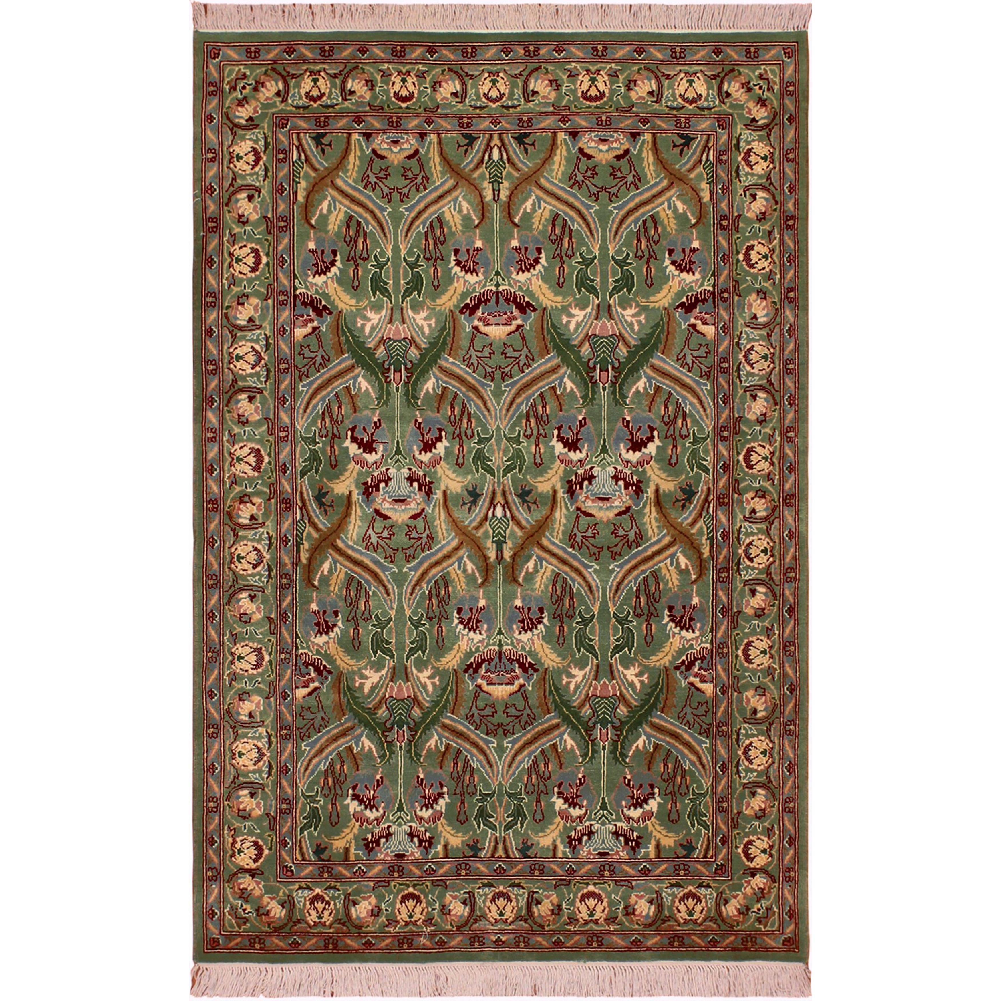 William Morris Pak Persian Sandi Lt Green Red Wool Rug 4 1 William Morris Pak Persian Sandi