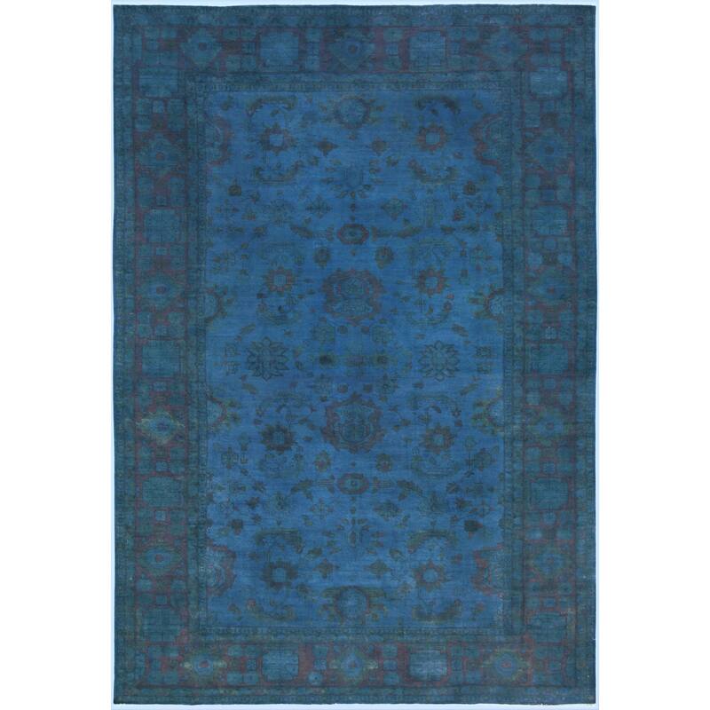 Over Dyed Color Reform Rose Blue/Blue Wool Rug (11'11 x 17'2) - 11 ft. 11 in. x 17 ft. 2 in. - 11 ft. 11 in. x 17 ft. 2 in.