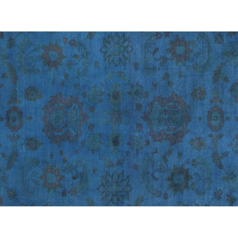 Over Dyed Color Reform Rose Blue/Blue Wool Rug (11'11 x 17'2) - 11 ft. 11 in. x 17 ft. 2 in. - 11 ft. 11 in. x 17 ft. 2 in.
