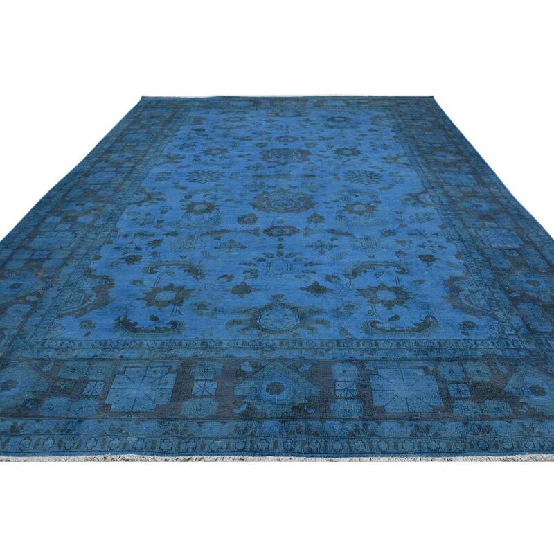 Over Dyed Color Reform Rose Blue/Blue Wool Rug (11'11 x 17'2) - 11 ft. 11 in. x 17 ft. 2 in. - 11 ft. 11 in. x 17 ft. 2 in.