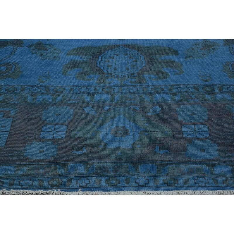 Over Dyed Color Reform Rose Blue/Blue Wool Rug (11'11 x 17'2) - 11 ft. 11 in. x 17 ft. 2 in. - 11 ft. 11 in. x 17 ft. 2 in.