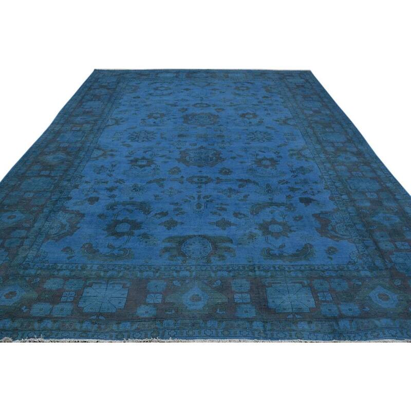 Over Dyed Color Reform Rose Blue/Blue Wool Rug (11'11 x 17'2) - 11 ft. 11 in. x 17 ft. 2 in. - 11 ft. 11 in. x 17 ft. 2 in.
