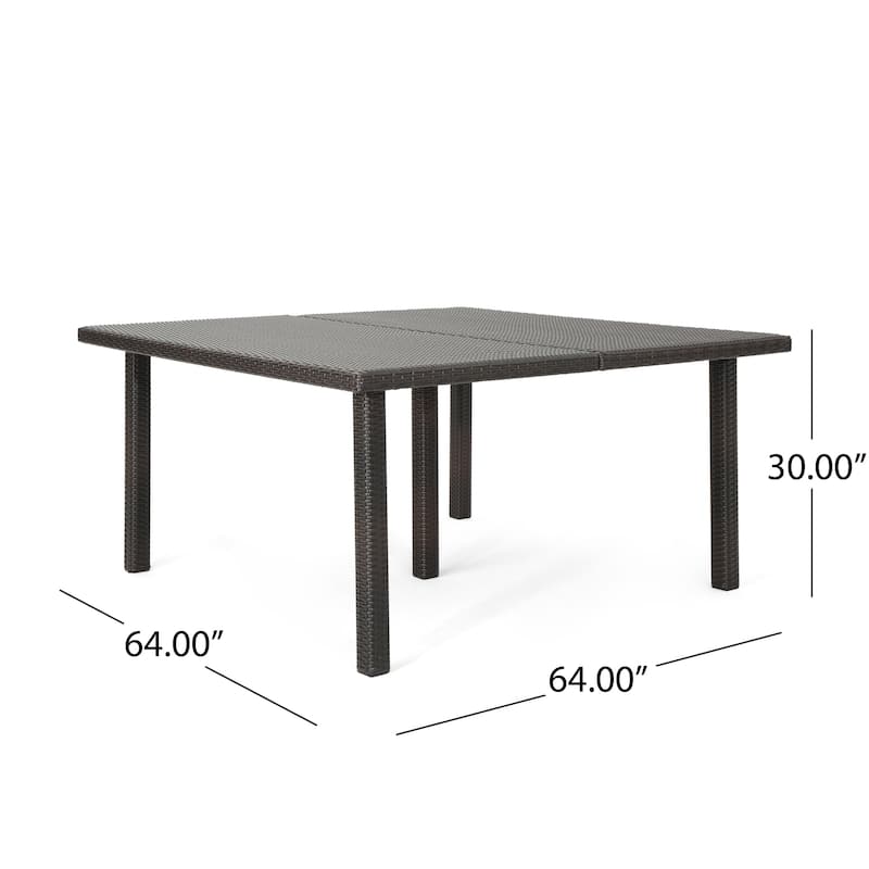Fiona Outdoor 64-inch Square Wicker Dining Table by Christopher Knight Home - 64.00"L x 64.00"W x 30.00"H
