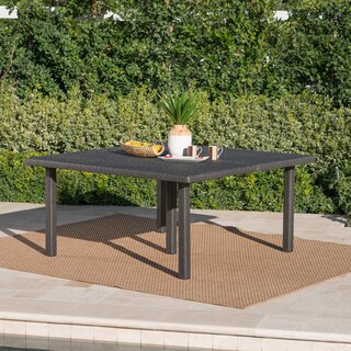 Fiona Outdoor 64-inch Square Wicker Dining Table by Christopher Knight Home