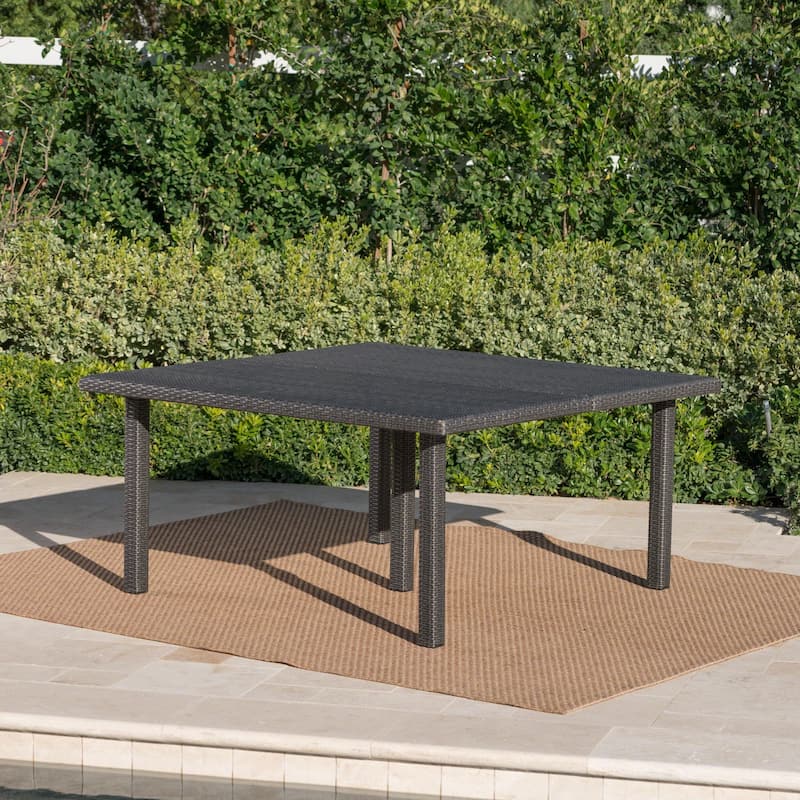 Fiona Outdoor 64-inch Square Wicker Dining Table by Christopher Knight Home - 64.00"L x 64.00"W x 30.00"H