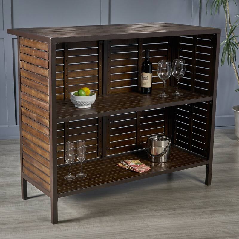 Leni 3-Piece Acacia Wood Bar Set by Christopher Knight Home