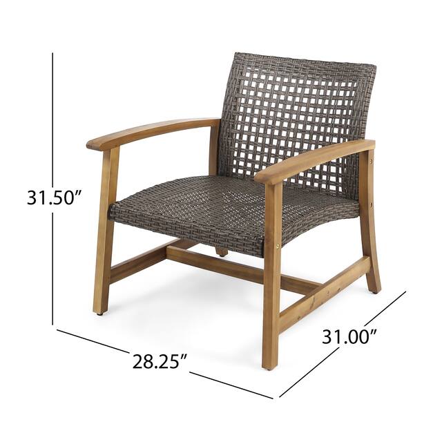 Hampton Outdoor Mid Century Wicker Club Chair (Set of 4) by Christopher