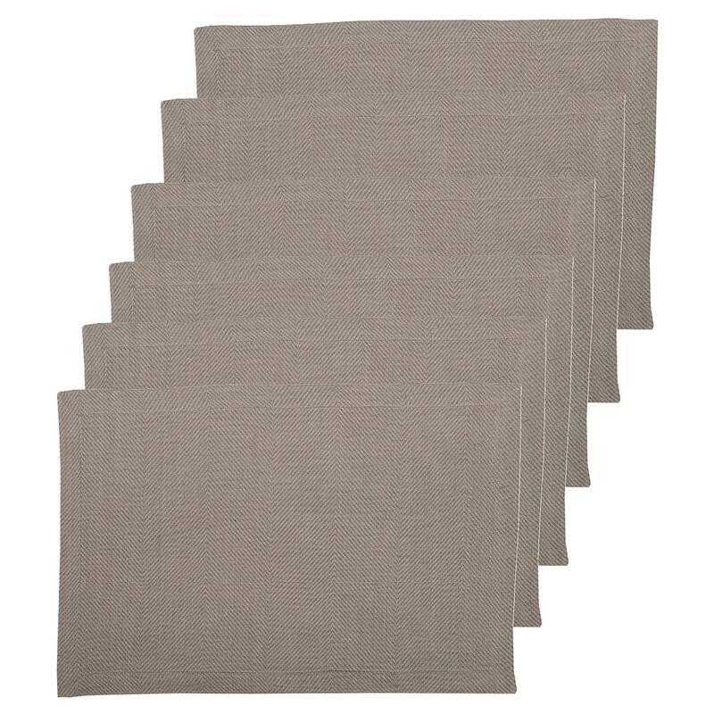 Herringbone Placemat Set of 6 - Black
