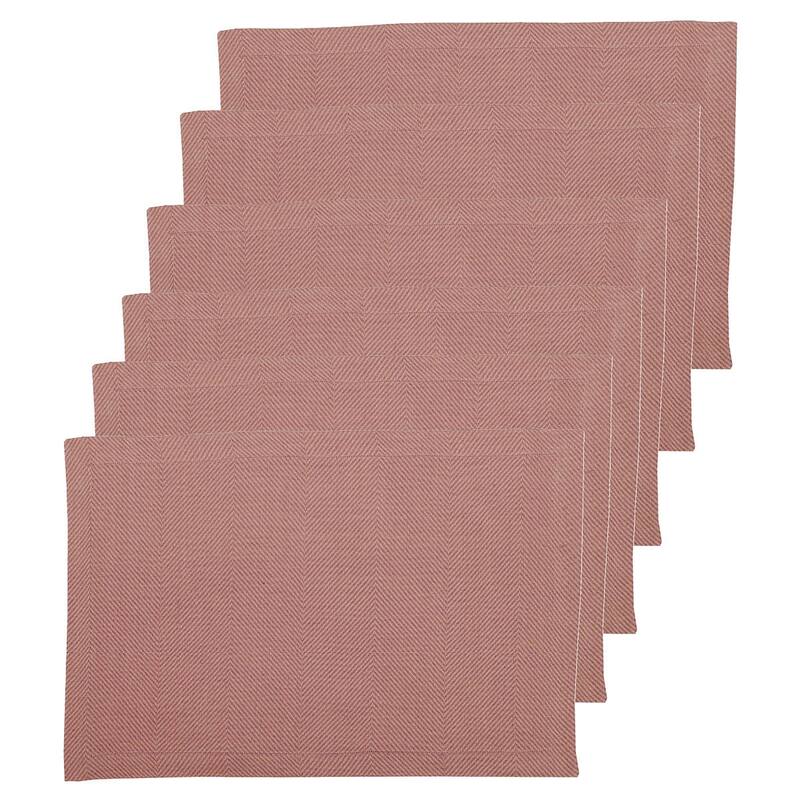Herringbone Placemat Set of 6 - Rust