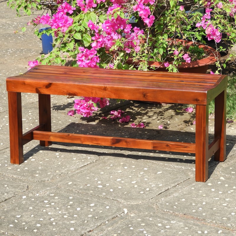 Highland Acacia 42-Inch Backless Garden Bench