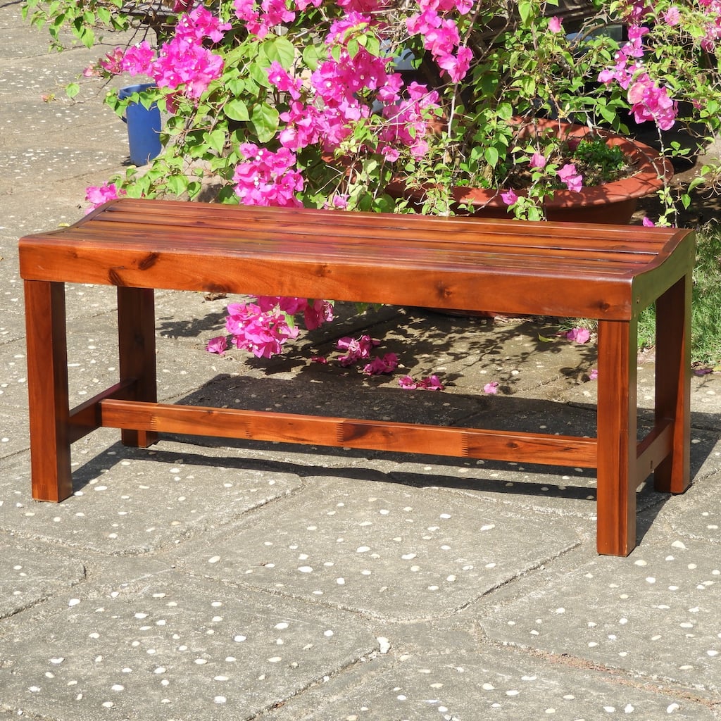 Highland Acacia 42-Inch Backless Garden Bench