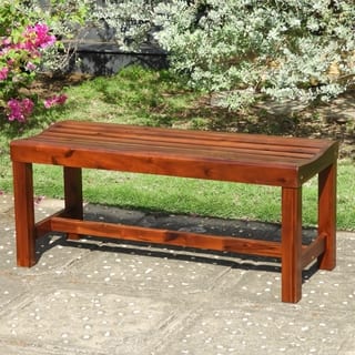 Wood Handmade Patio Furniture Outdoor Seating Dining For Less International Caravan Highland Acacia 55 Inch Backless Garden Bench