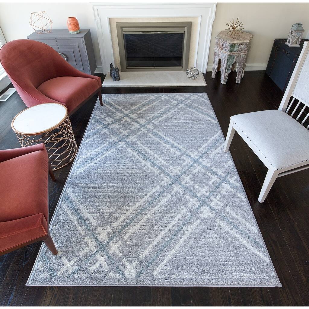 Tipper Modern Plaid Area Rug - 8' x 10'