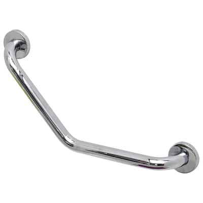 Stainless Steel Bath and Shower Curved Grab Bar - Concealed Mounting Chrome