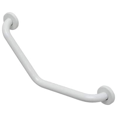 Stainless Steel Bath and Shower Curved Grab Bar - Concealed Mounting Snap White