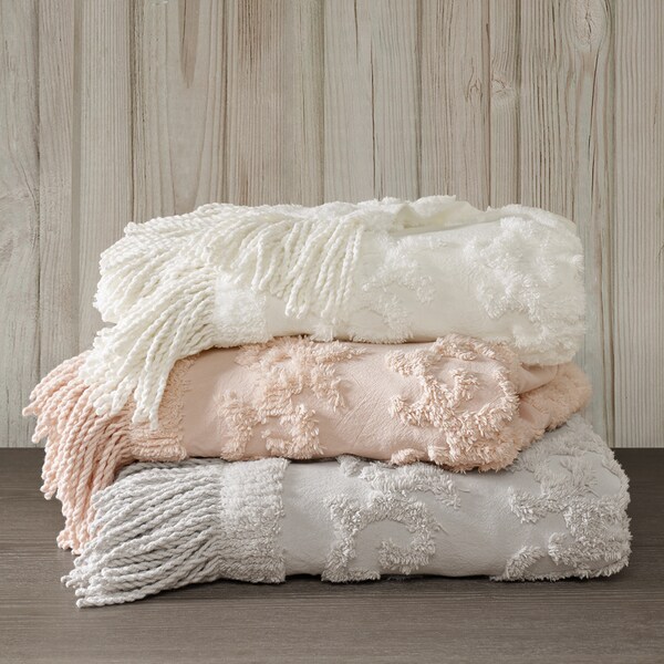 Madison Park Mila Chenille Cotton Tufted Throw