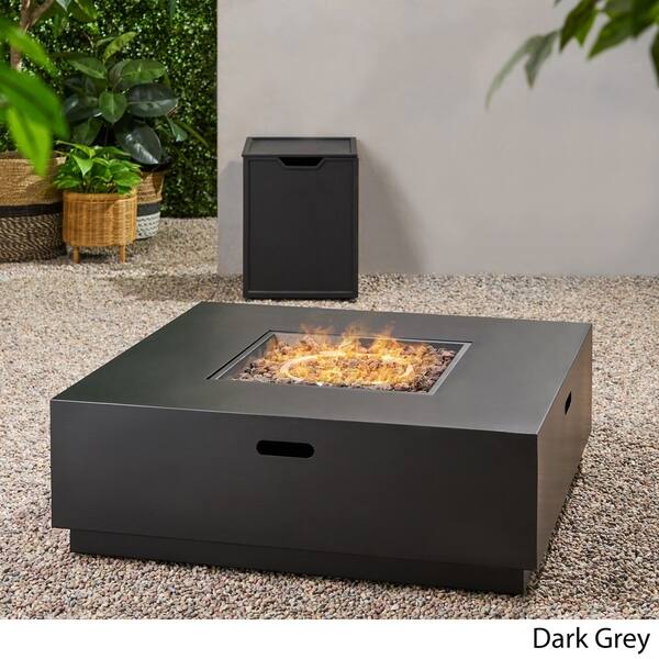 Shop Wellington Outdoor 40 Inch Square Firepit With Lava Rocks By