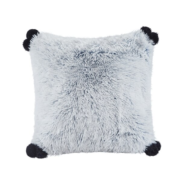 Shaggy white outlet pillow