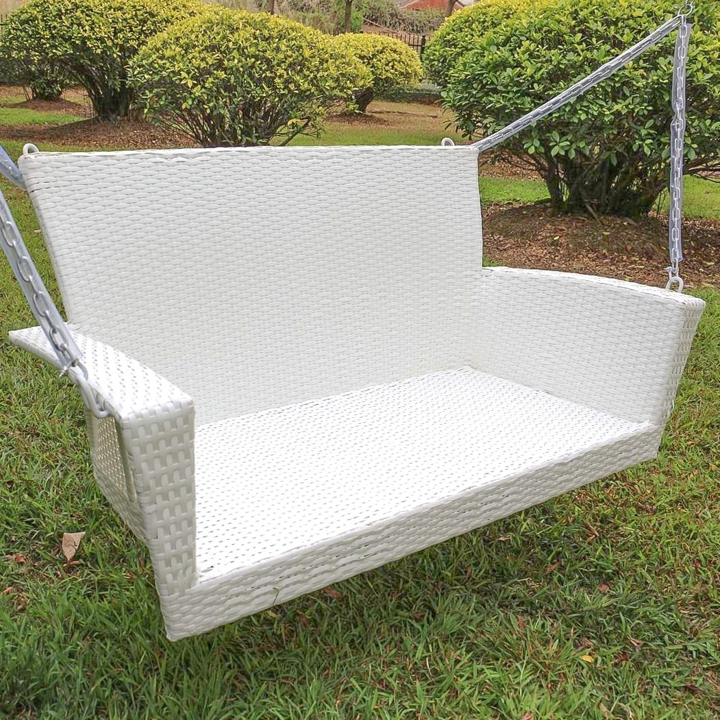 Shop Kingston Contemporary Resin Wicker Porch Swing On Sale