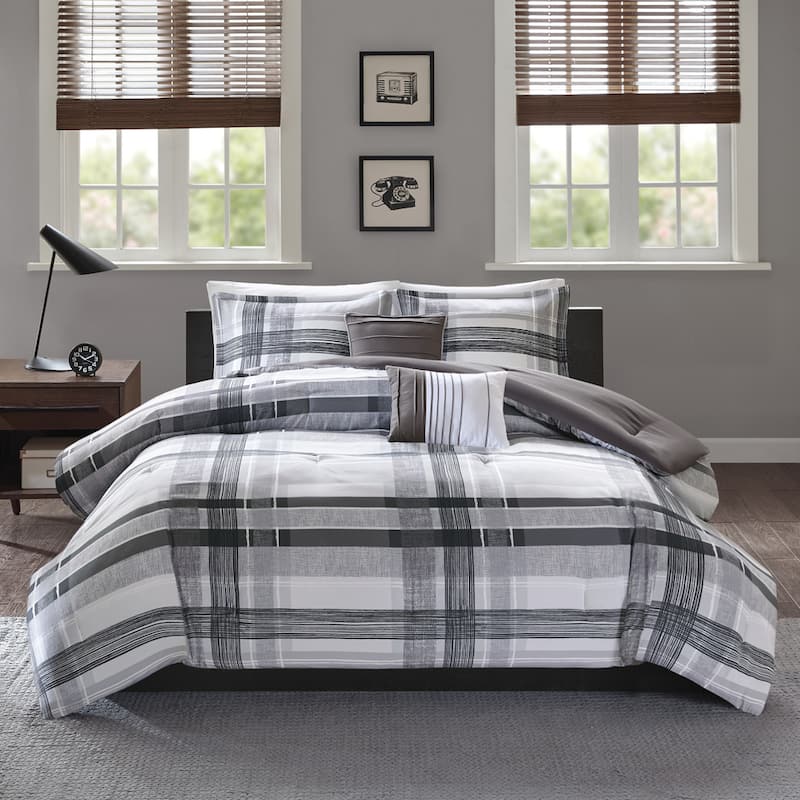 Intelligent Design Jax Black Plaid 5-piece Comforter Set