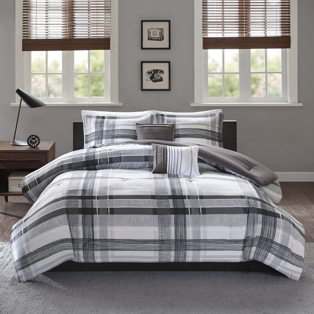 Intelligent Design Jax Black Plaid 5-piece Comforter Set