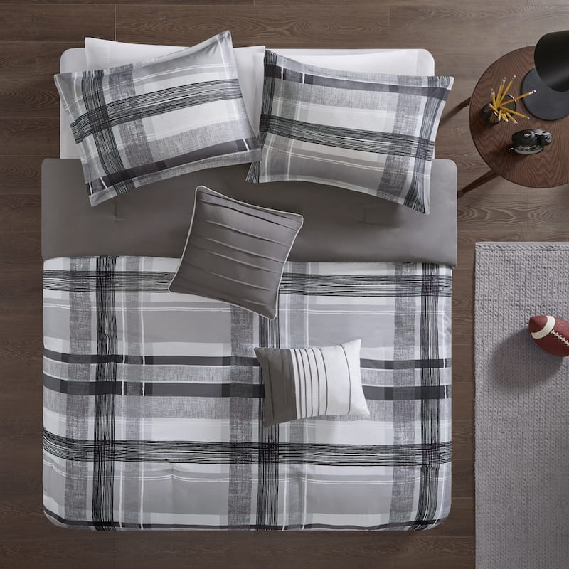 Intelligent Design Jax Black Plaid 5-piece Comforter Set