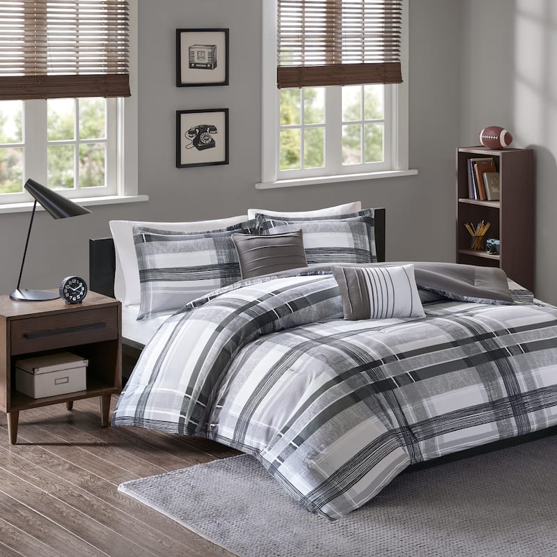 Intelligent Design Jax Black Plaid 5-piece Comforter Set