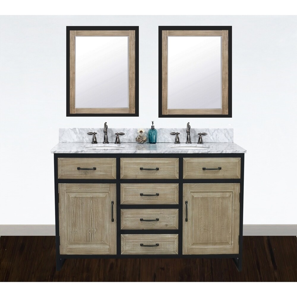 Union Rustic Jemarr 60'' Double Bathroom Vanity with Resin Top